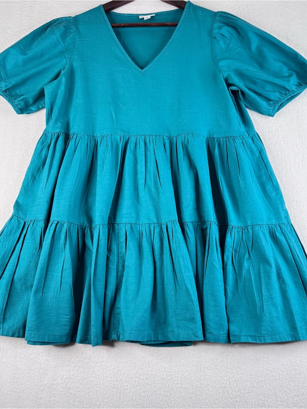 a.n.a Teal Tiered V-Neck Girls' Casual Dress